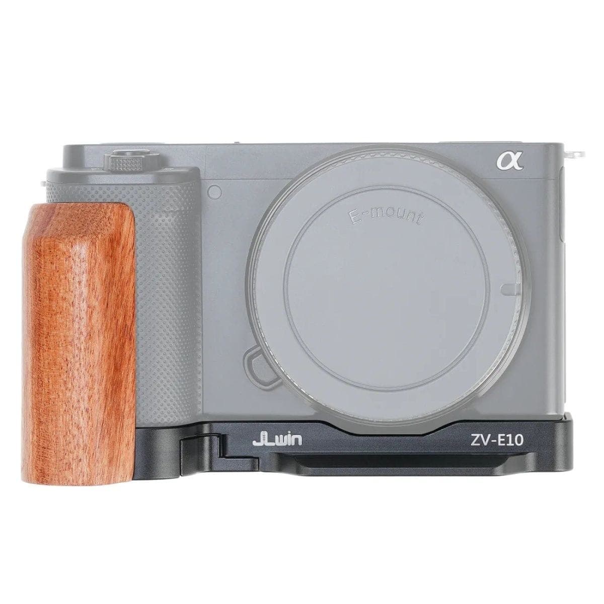 JLwin Wooden Handle L-Plate Quick Release Baseplate Photography Accessory for Sony ZV-E10 Camera